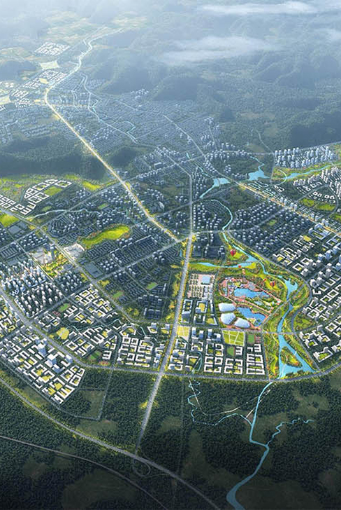 Overall urban design of Dazu Stone Carvings Cultural Park New Town